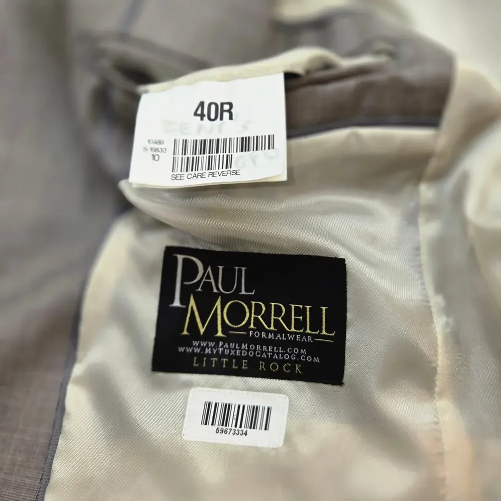Paul Morrell 40R Men's Brown Blazer Suit Coat Sport Jacket 2 Buttons 40 Regular